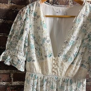 ASOS Floral Lace Dress - Cream and Blue